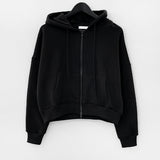 Rie Wrap Brushed Hooded Zip-Up