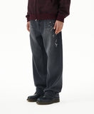 EMB SPLATTER DENIM PANT