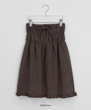 Itpur Flower Banding Peach Fuzz Frill Midi Skirt