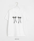 Tyoi Ribbon Printing Short Sleeve Tee