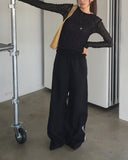 Tashani Two Lines Color Matching Wide Pants