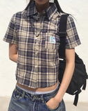 Wickle Amekazi Vintage Checkered Short-Sleeved Shirt