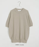 [unisex] Zukizu Summer Boucle Round Short Sleeve Knit - Linen 55