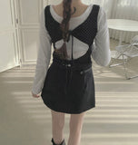 Dot Ribbon String Layered Unique Sleeveless