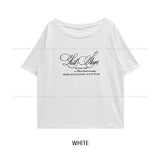 Stars Lettering Unbalance Short Sleeve