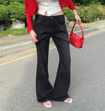 Slim Low-Rise Lightweight Semi Long Bootcut Denim Pants