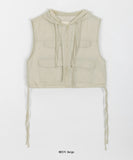 [BAONHAUS] Senbuts strap pocket nylon hood vest