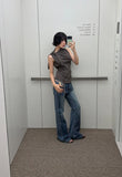 STRAP CHECK SLEEVELESS SHIRT
