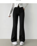 Corduroy Brushed Long Bootcut Banding Pants