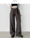 Rivet Fatigue Pocket Point Wide Cotton Pants