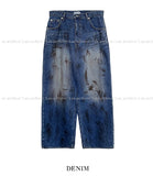 Dirty oil washed denim pants