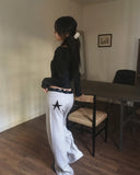 Tamo Back Star Star Color Matching Knit Pants