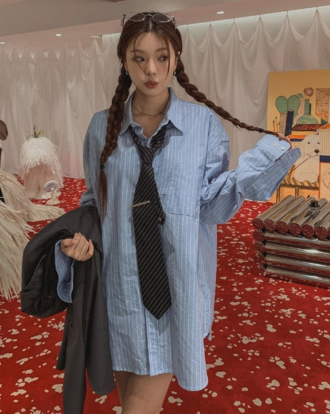 【U LAN】Thin Stripe Overfit Shirt 0013_adaf35e3-001f-46af-9935-