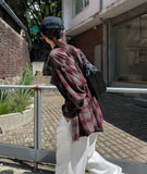 Posi smooth overfit checked shirt