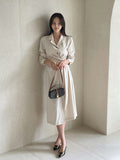 Mazel Collar Shirt Wrap One Piece