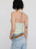 SHIRRING HALTER TOP