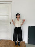 Hoden Collar Frill Short Sleeve Blouse