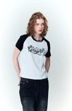 Ribbon Tail Crop Raglan Short Sleeve Tee