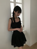 Az Punching Lace Ribbon Sleeveless Bustier Mini One Piece