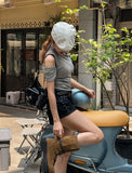 Wrinkle Side Rivet Shorts