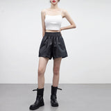 Peasel Leather Shorts