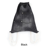 Khaol Denim Pocket String Bag