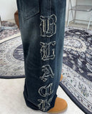 Kael Applique Curved Denim Pants