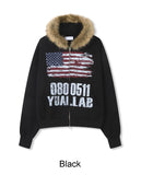 Ika Flag Fur Hood Zip Up