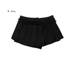Gatti Button Frill Pleated Mini Skirt