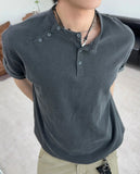 Felder Double Henley Neck Short Sleeve Tee