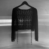 Muse Embossed See-through Lace Cardigan