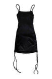 Back slit multi-shirring one-piece