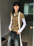 UNBALANCE SLIT SHIRRING T