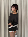 Star fairy boat-neck cut short sleeves