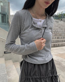 Ugi Color Layered Shirring T-shirt