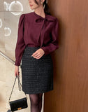 Cielve Satin Tie Blouse