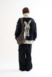 Rabbit knit zip-up sweater