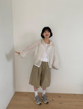 [unisex] Delme Track Line Nylon Banding Bermuda Pants