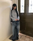 [UNISEX] Rosea Double Pocket Wide Denim Pants