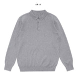 Pale Button Collar Knit