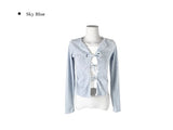 Delrin Ribbon Lace Layered Cardigan T-Shirt