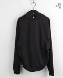 Pebble Shirring String Windbreaker Long Sleeve Hood T-shirt