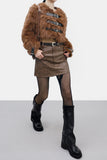Literhan buckle fur jacket
