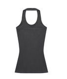 Ribbed Halter Sleeveless Top