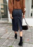 David Bandind Raw Denim Skirt