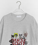 Kyosun Cat Print Over Short Sleeve Tee