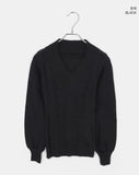 Chimo V-Neck Off-Shoulder Slim Fit Cable Knit