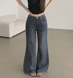 Summer Linen Tencel Banding Loose Bootcut Denim Pants