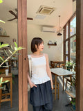 [BAONHAUS] Mecca Summer Denim Layered Skirt Pants