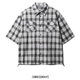 Raver String Short Sleeve Check Shirt